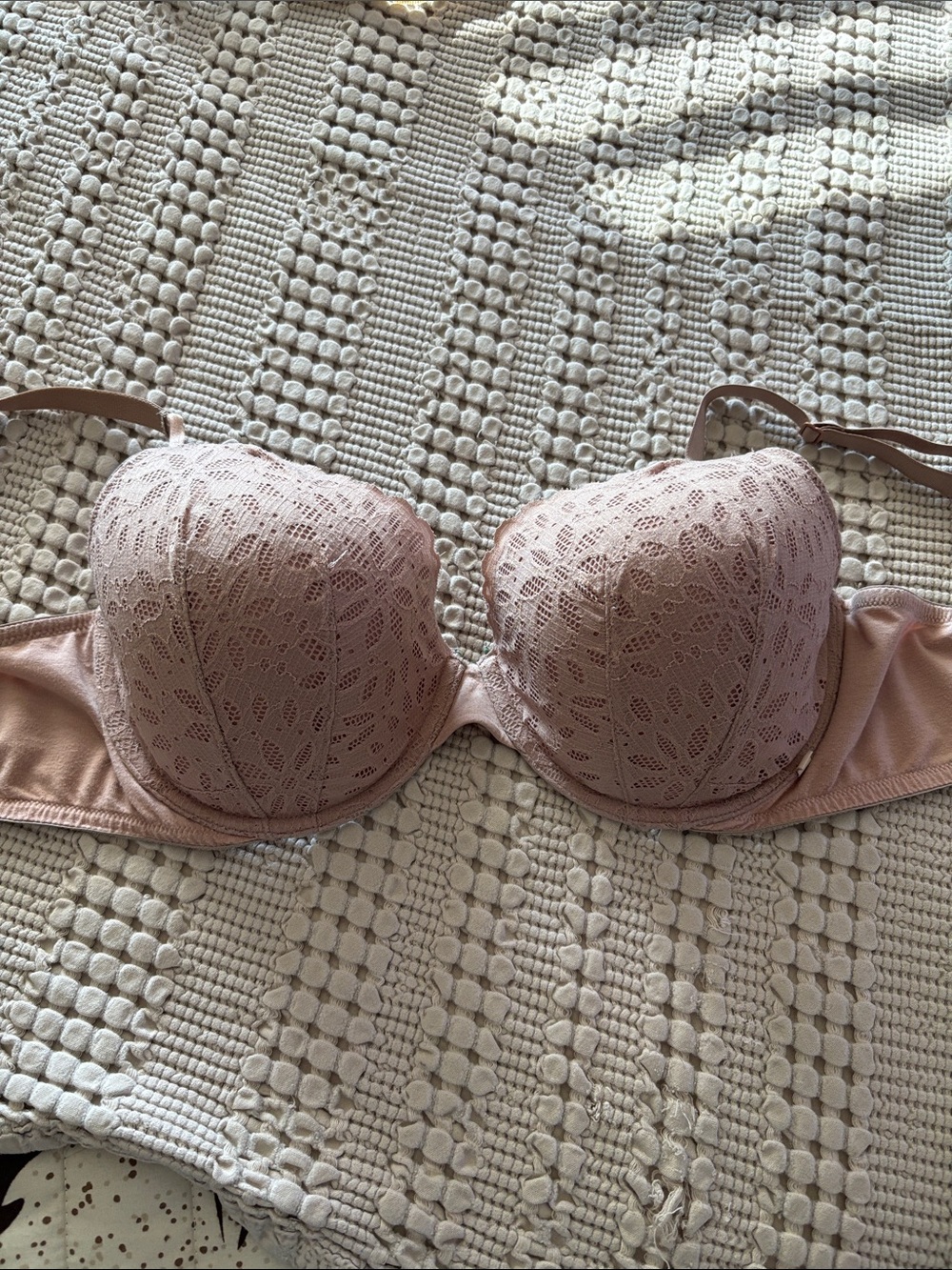 Victoria Secret Cotton with Lace Detail Light Mauve Bra 40D